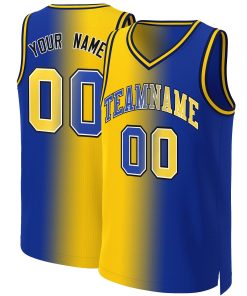 Custom Royal Royal-White Gradient Fashion Tops Basketball Jersey