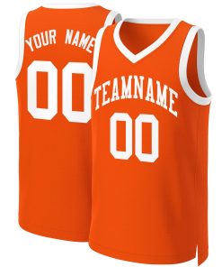 Custom Orange White Classic Tops Basketball Jersey