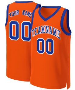 Custom Orange Royal-White Classic Tops Basketball Jersey