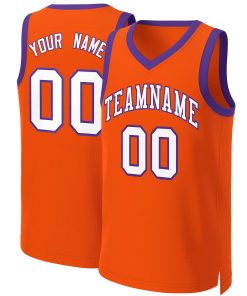 Custom Orange White-Purple Classic Tops Basketball Jersey