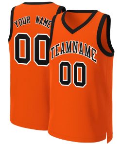 Custom Orange Black-White Classic Tops Basketball Jersey