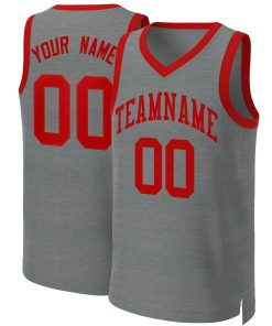 Custom Dark Gray Red Classic Tops Basketball Jersey