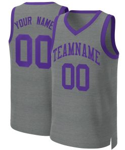 Custom Dark Gray Purple Classic Tops Basketball Jersey