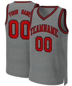Custom Dark Gray Red-Black Classic Tops Basketball Jersey
