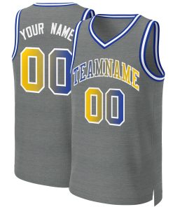 Custom Dark Gray Royal-White Classic Gradient Fashion Tops Basketball Jersey