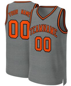 Custom Dark Gray Orange-Black Classic Tops Basketball Jersey