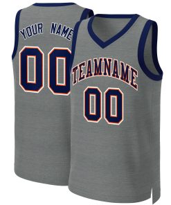 Custom Dark Gray Navy-Orange Classic Tops Basketball Jersey