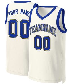 Custom Khaki Royal-Yellow Classic Tops Basketball Jersey