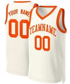 Custom Khaki Orange Classic Tops Basketball Jersey
