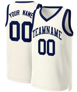 Custom Khaki Navy Classic Tops Basketball Jersey