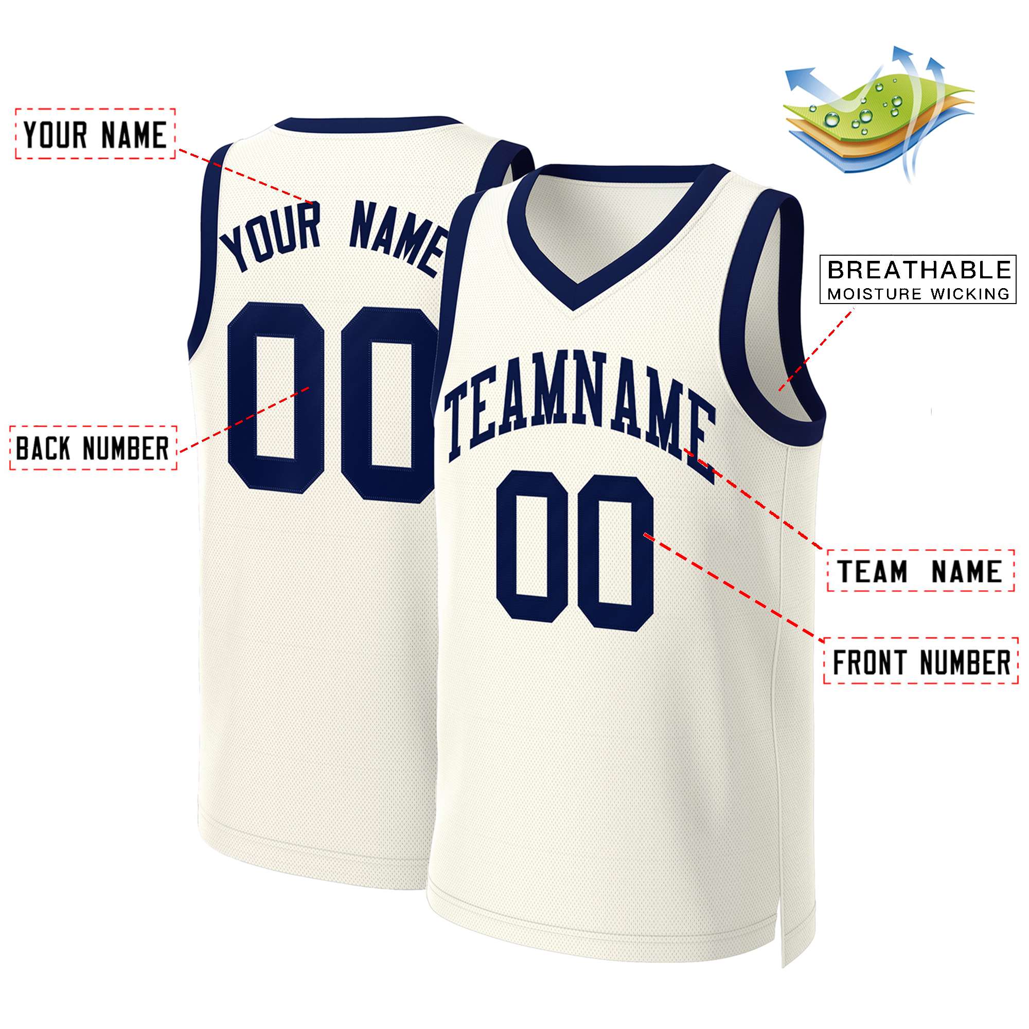 Custom Khaki Navy Classic Tops Basketball Jersey - Image 2