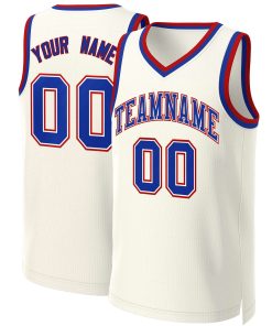 Custom Khaki Royal-White Classic Tops Basketball Jersey