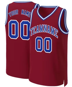 Custom Maroon Royal-White Classic Tops Basketball Jersey