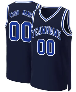 Custom Navy Royal-White Classic Tops Basketball Jersey