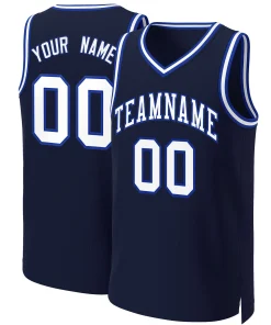 Custom Navy White-Royal Classic Tops Basketball Jersey
