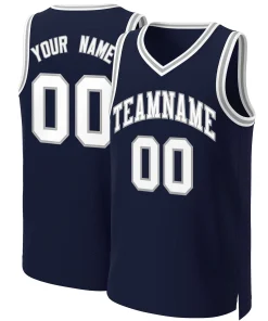 Custom Navy White-Gray Classic Tops Basketball Jersey