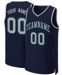 Custom Navy Gray-Navy Classic Tops Basketball Jersey