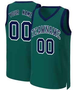 Custom Aqua Navy-White Classic Tops Basketball Jersey