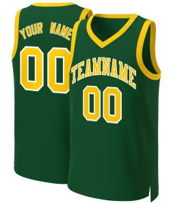 Custom Green Gold-White Classic Tops Basketball Jersey