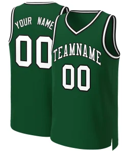 Custom Green White-Black Classic Tops Basketball Jersey