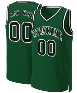 Custom Green Black-White Classic Tops Basketball Jersey