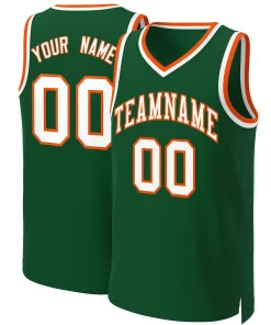 Custom Green White-Orange Classic Tops Basketball Jersey