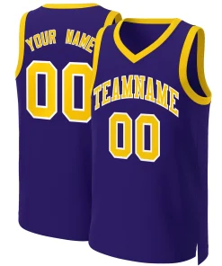 Custom Purple Gold-White Classic Tops Basketball Jersey
