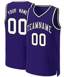 Custom Purple White-Black Classic Tops Basketball Jersey