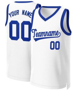 Custom White Royal Classic Tops Basketball Jersey