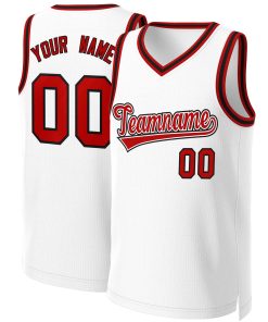 Custom White Red-White Classic Tops Basketball Jersey