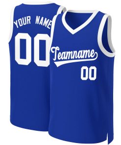 Custom Royal White Classic Tops Basketball Jersey