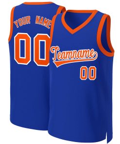 Custom Royal Orange-White Classic Tops Basketball Jersey