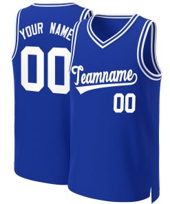 Custom Royal White Classic Tops Basketball Jersey