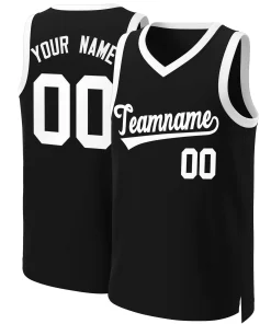 Custom Black White Classic Tops Basketball Jersey