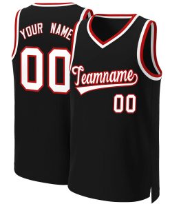 Custom Black White-Red Classic Tops Basketball Jersey