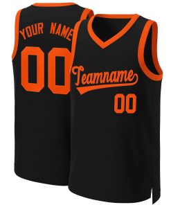 Custom Black Orange Classic Tops Basketball Jersey