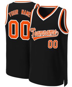 Custom Black Orange-White Classic Tops Basketball Jersey