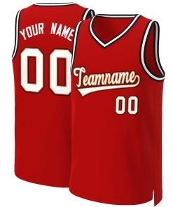 Custom Red White-Orange Classic Tops Basketball Jersey
