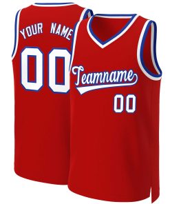 Custom Red White-Royal Classic Tops Basketball Jersey