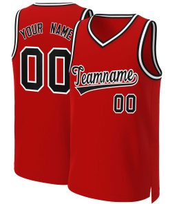 Custom Red Black-White Classic Tops Basketball Jersey