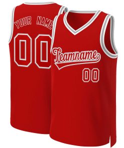 Custom Red Red-White Classic Tops Basketball Jersey