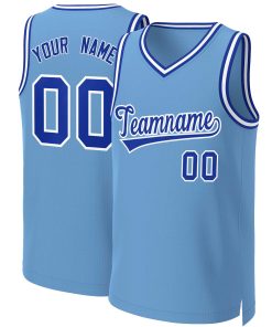 Custom Light Blue Royal-White Classic Tops Basketball Jersey