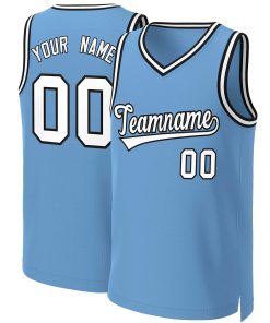 Custom Light Blue White-Black Classic Tops Basketball Jersey