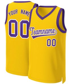 Custom Yellow Purple-White Classic Tops Basketball Jersey
