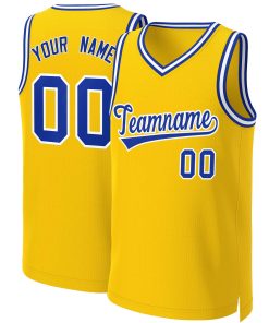 Custom Yellow Royal-White Classic Tops Basketball Jersey