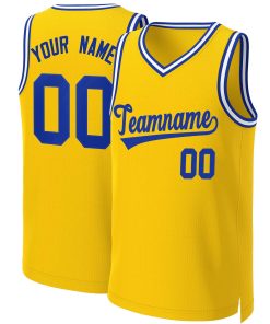 Custom Yellow Royal Classic Tops Basketball Jersey