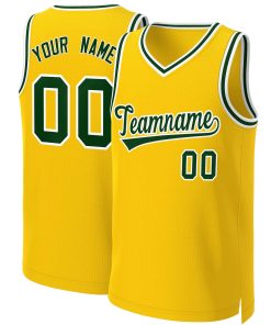Custom Yellow Green-White Classic Tops Basketball Jersey