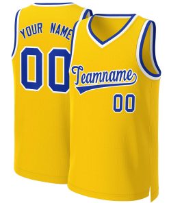 Custom Yellow Royal-White Classic Tops Basketball Jersey