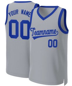 Custom Gray Royal Classic Tops Basketball Jersey