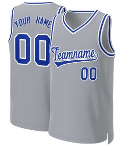 Custom Gray Royal-White Classic Tops Basketball Jersey
